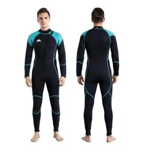 NeopSkin Diving Suit  3 mm Neoprene Wet suit Medium Black with Aqua